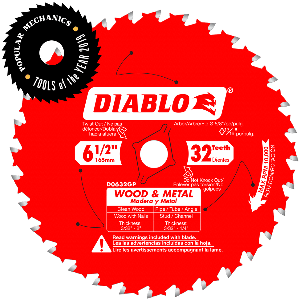 6-1/2 x 32T Wood &amp; Metal
Carbide Saw Blade