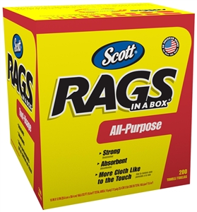 SCOTT RAGS IN A BOX 10 X 13&quot; White Paper 