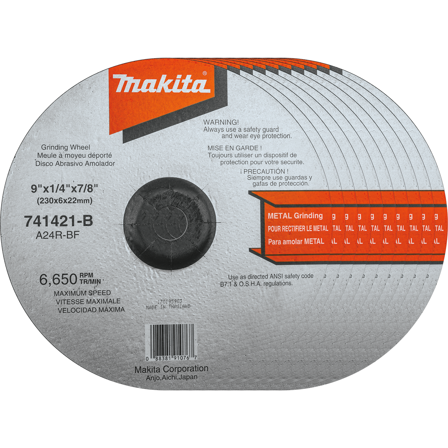 ! MAKITA 9&quot; GRIND WHEEL 36